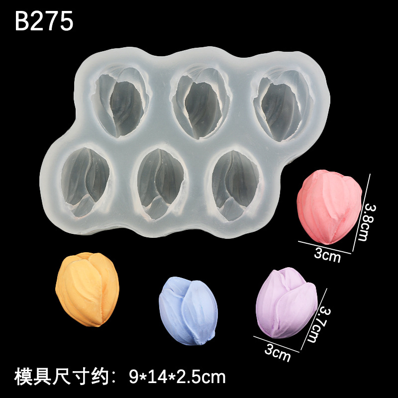 Raspador flor tulipán flor hoja molde de silicona pastel de bricolaje decoración chocolate horneado pétalos molde de hoja