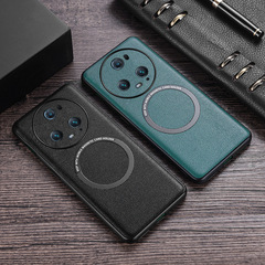 適用榮耀magic5手機殼honor磁吸無線充magic6Pro保護套素皮X8B