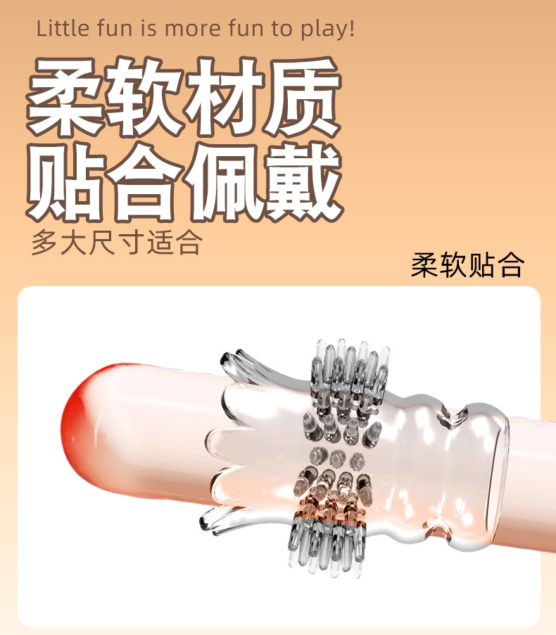 TPE Male Delay Ring, Foreskin Restraint Design, Slip-on Penis Ring for Adults — detail image 8