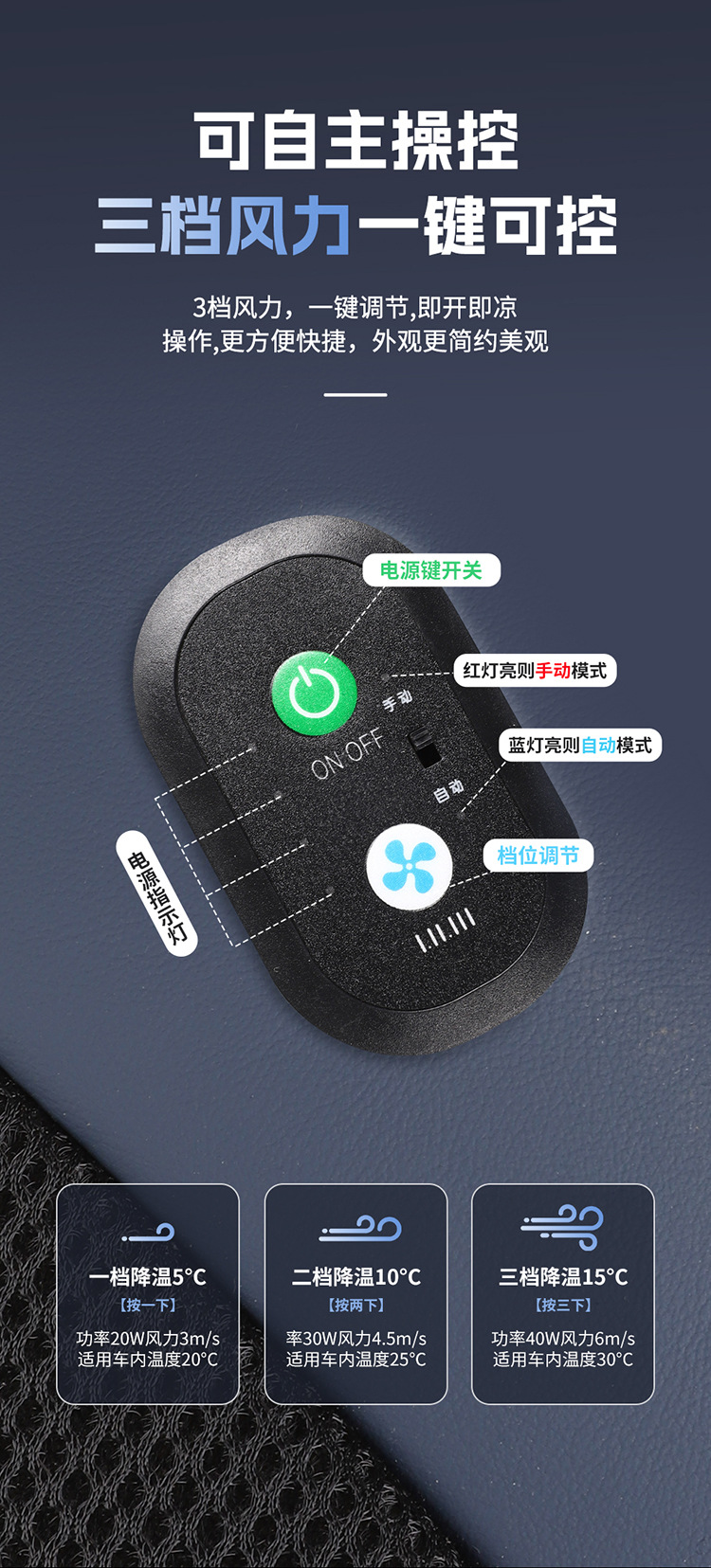 Car Air-Conditioned Massage Seat Cushion 12V Car Ice Silk Summer 24V Truck Fan Cooling Pad Ventilation Air-Conditioned Seat Cushion