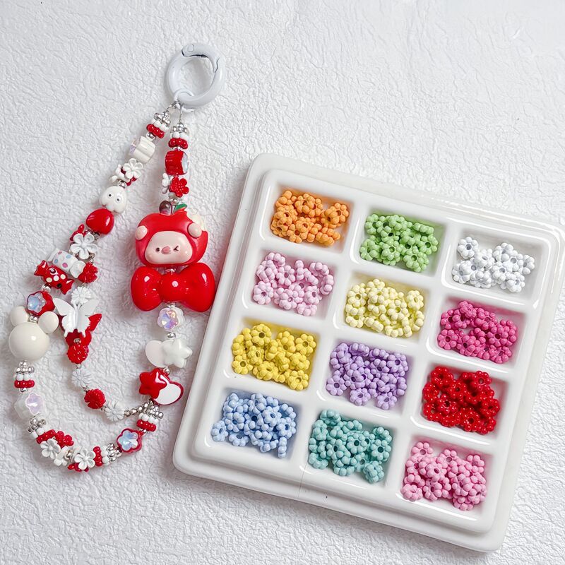 Cute Colorful Versatile Alloy Snowflake Spacer DIY Handmade Beads Loose Beads Phone Chain Pendant Material Accessories