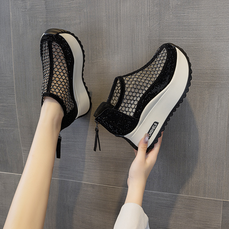 Giày sneaker nữ chunky đế dày mũi tròn lưới thoáng khí phong cách thể thao — M2839 màu xanh lam, M2839 màu be, M2839 màu đen, M2839 màu tím