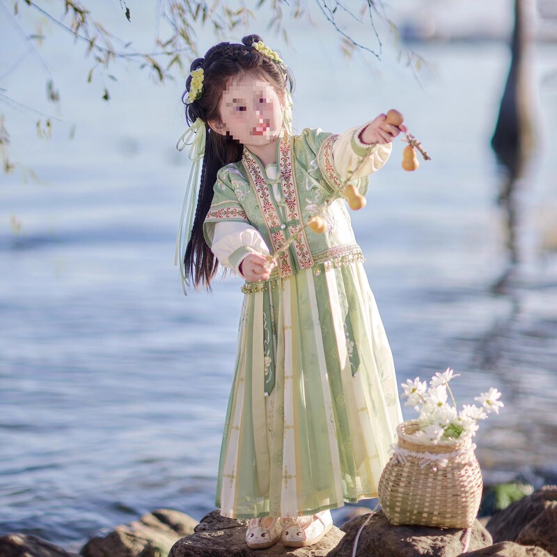 Super Fairy Princess Dress Tang Suit Chinese Style Han Dynasty Girl Spring & Fall Little Girl Suit New 2025 Ancient Style Dress