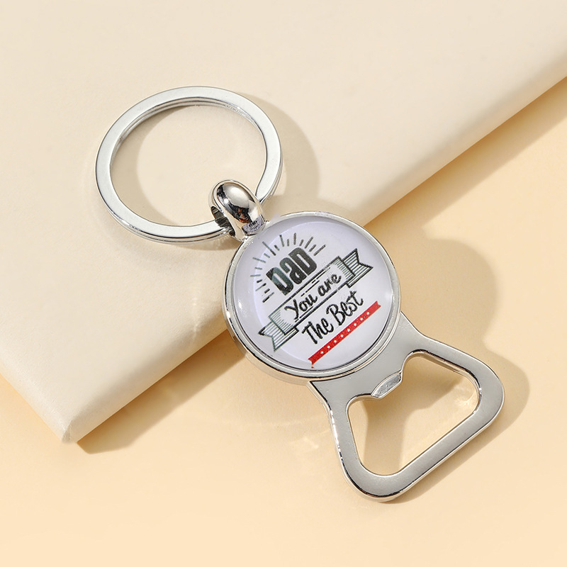 28g Weight Keychain Classification 1 Piece Quantity Daily Occasion Alloy Material Father'S Day Festival Letter Pattern Men's Gender Can Openers Design Novelty Style Novelty Letter Alloy Can Openers Father'S Day Men's Keychain 5