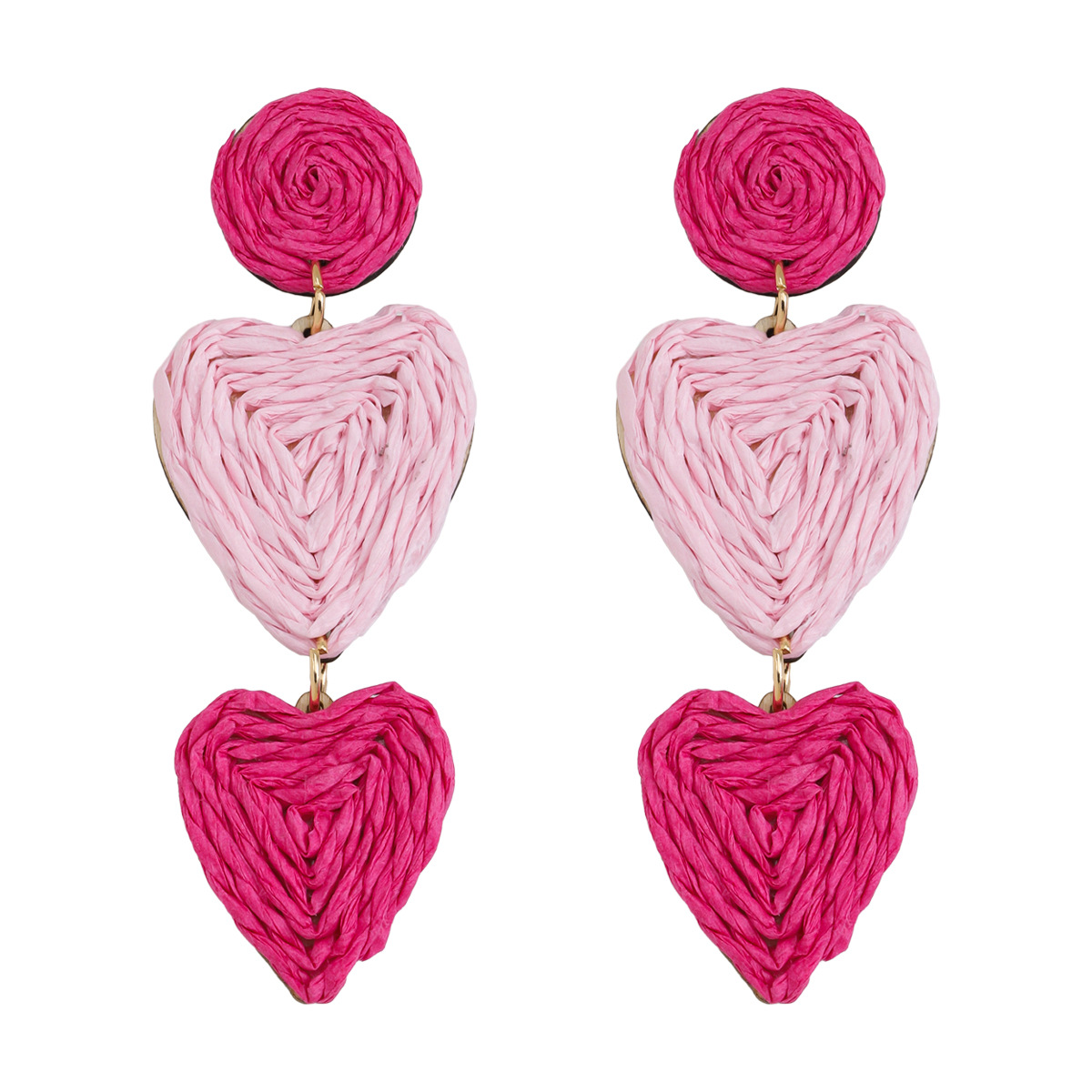 10g Weight 304 Stainless Steel Ear Needle Material Drop Earrings Classification 1 Pair Quantity Beach, Date, Tea Party Occasion raffia Material Heart Shape, Strawberry, Butterfly Pattern Women's Gender Bohemian Style 1 Pair Bohemian Heart Shape Strawberry Butterfly Raffia Drop Earrings 6