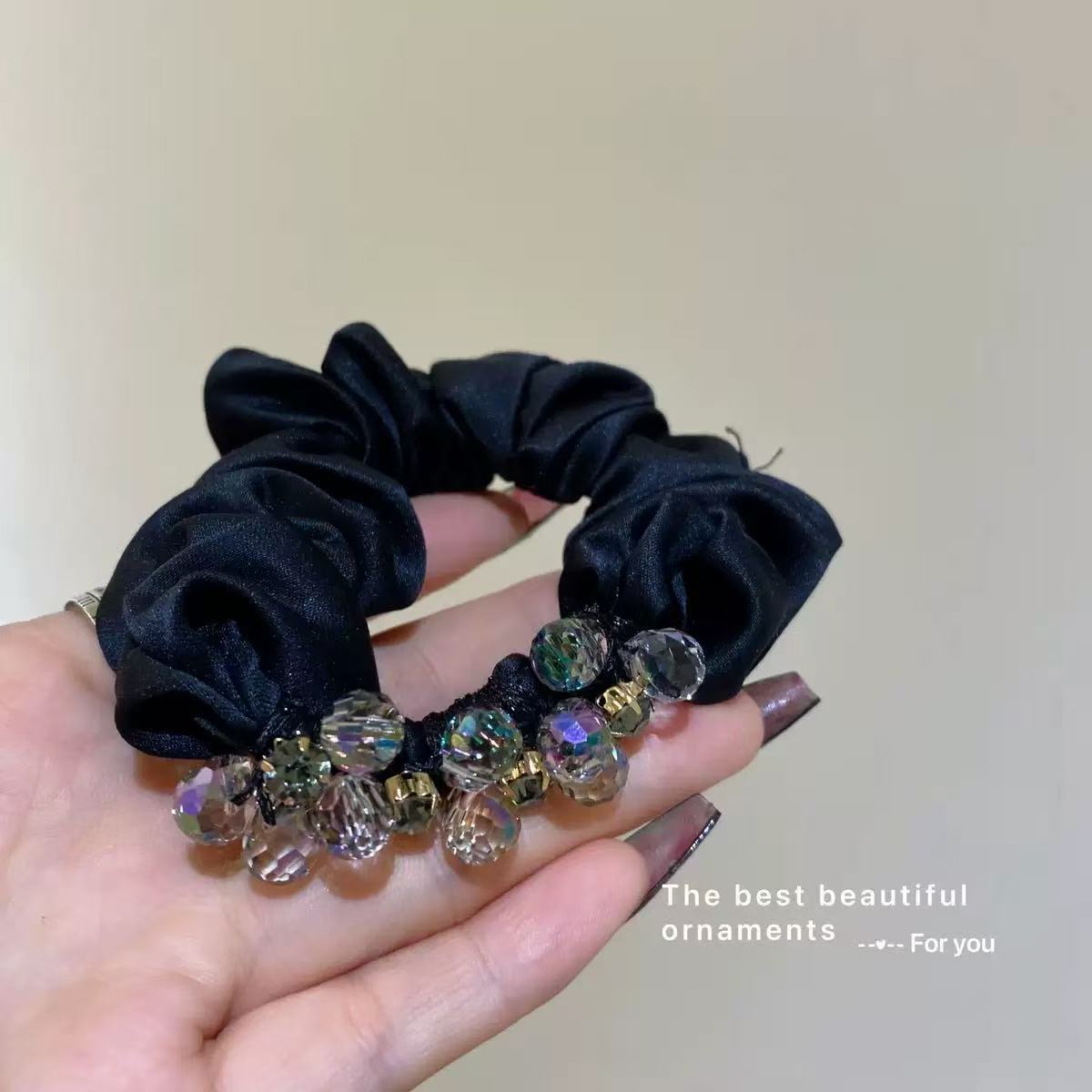 Ha Han Home Goods 2025 New Model High-End Dreamy Rhinestone Tie Exquisite Rope Elastic Hair Accessory For Women_voghion.com