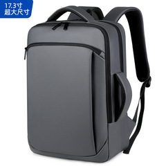 クロスボーダーメンズバックパック超大容量 17inch カジュアル通勤ビジネスコンピュータバックパック防水レザーフィルム素材