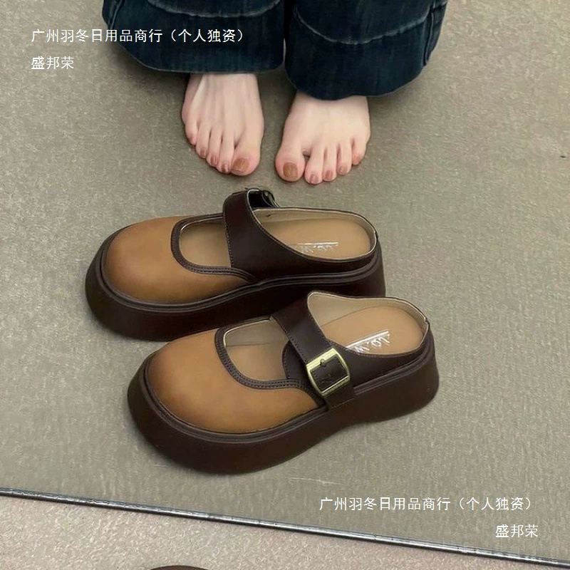 Женские полусапожки на толстой подошве с увеличенной высотой, весна 2025, новая мода, универсальные, на одну ногу, с закрытым носком