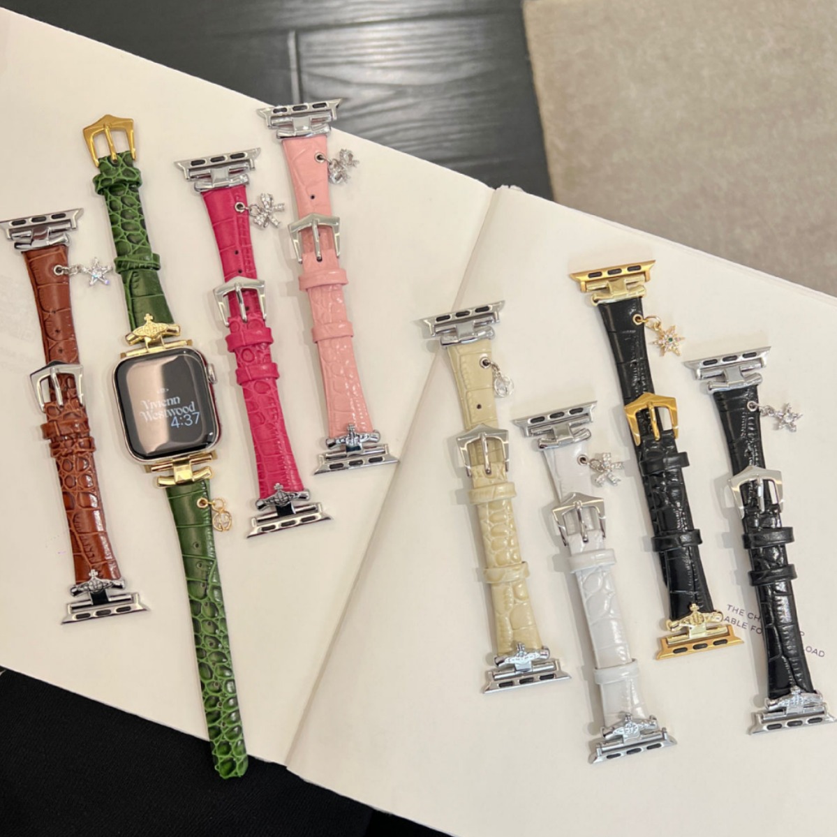 West Pacific Saturn pendant crocodile leather strap for applewatch Apple Watch iwatch98 Generation 765