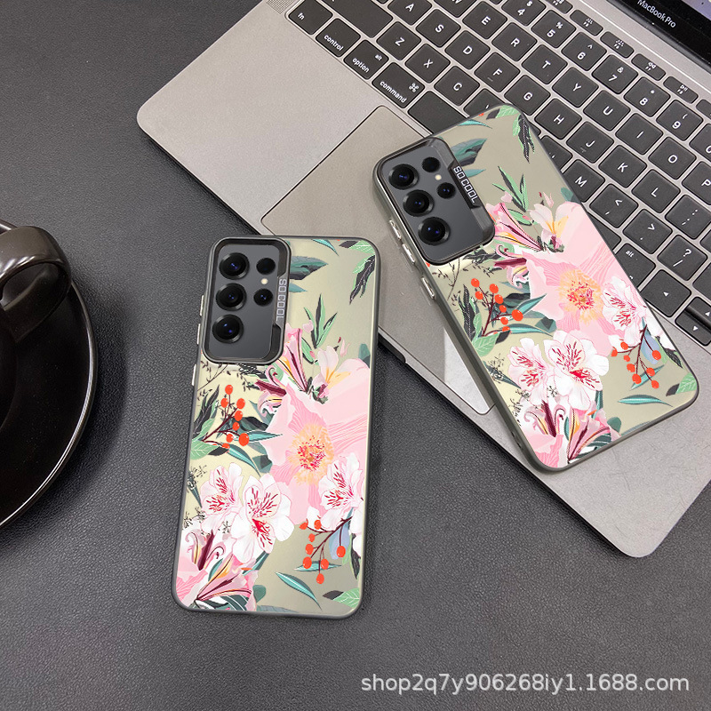 牡丹适用三星S25/S23ULTRA手机壳外贸GalaxyS24plus保护套s21fe
