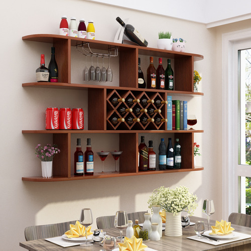 Modern Minimalist Wall-Mounted Wine Cabinet, Wall Shelf, Rhombus Wine Rack, Restaurant Wall-Hung Wine Cabinet Style Red Wine Rack