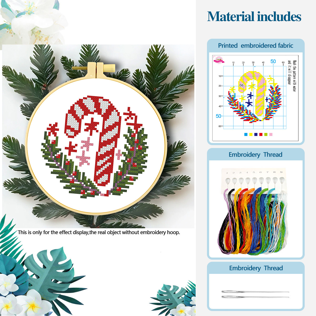 Ventas transfronterizas calientes ingleses de bordado cruzado de Navidad dos muletas melodía chimenea set de bordado cruzado