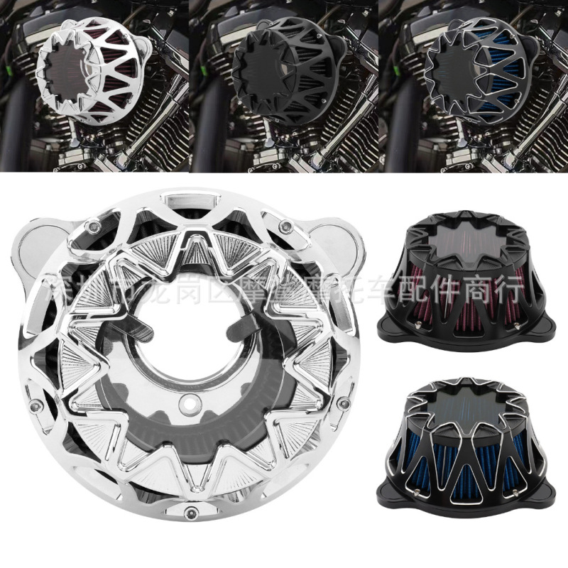 オートバイのハーレー全車系改造部品CNCアルミ製一体面カバー大空ろ過空気フィルタアセンブリ|undefined