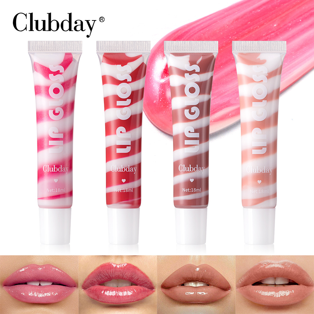 Clubday Soft Tube pearlescent Fine Sparkling spiral fruit-flavored lip gloss is easy to color and available in 4 colors undefined