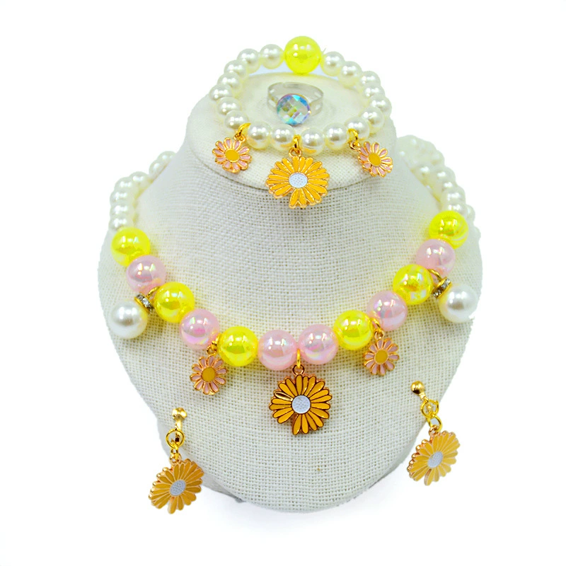 Children's necklace and bracelet, ear clips, hairgrip for princess, earrings, cartoon ring, hair accessory