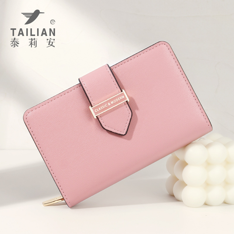 Terian moda nueva gran capacidad de la cremallera del embrague transfronterizo de dos veces la cartera de las mujeres billetera corta