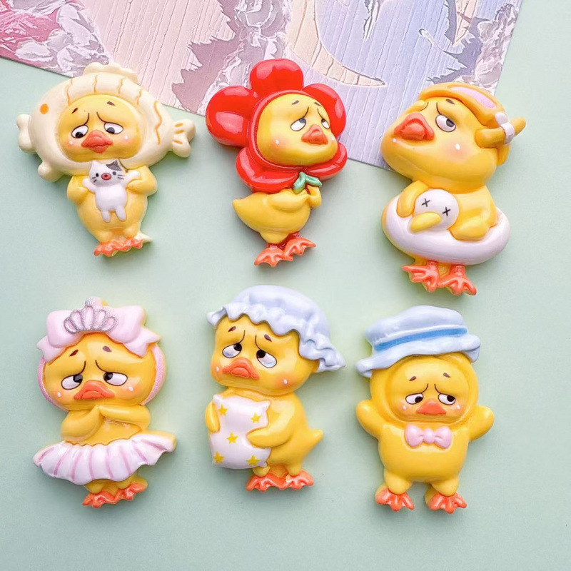 Cartoon large cute duck cream glue DIY handmade materials resin accessories for phone cases, hair clips, and clog embellishments