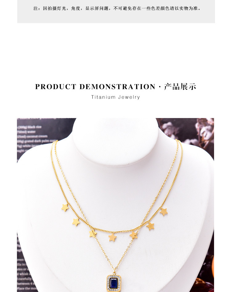 Fashion Star Titanium Steel Layered Necklaces Inlay Zircon Stainless Steel Necklaces Colorza_colorza_5