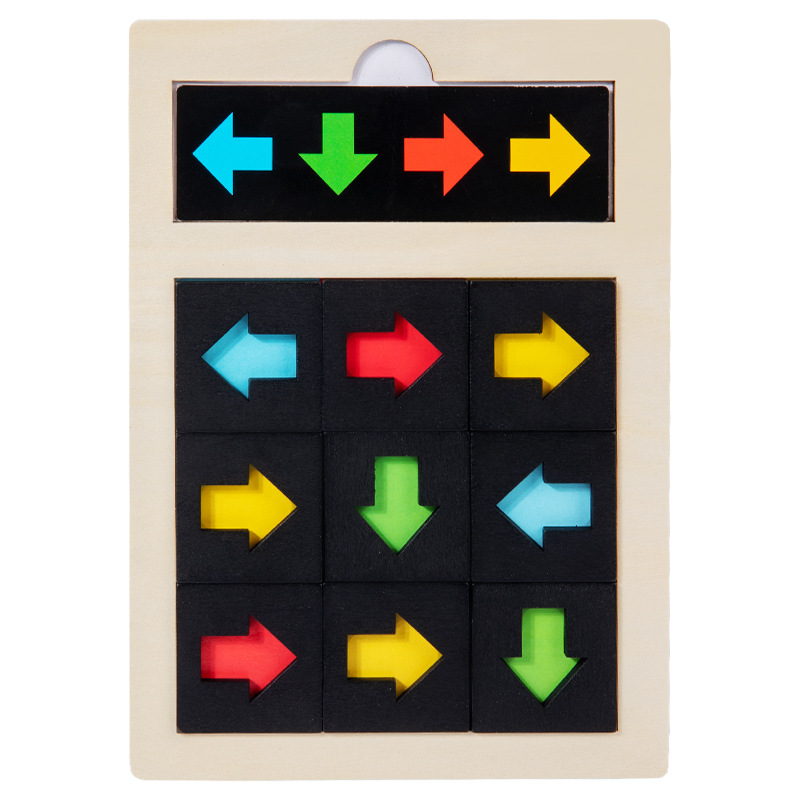 Dirección de madera, juego de color cognitivo, educación temprana, iluminación, entrenamiento intelectual, rompecabezas, bloques de construcción, juego de mesa, juguetes