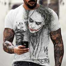 2024欧美夏装新款 厂家3D数码 个性印花时尚潮 流男生短袖T恤包邮