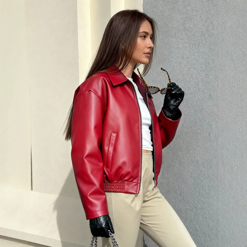Cross-Border Custom-Made European and American Amazon Jackets, Pu Leather Street Style Motorcycle Jackets, Fashionable Outerwear Cross-Border Custom-Made European and American Amazon Jackets, Pu Leather Street Style Motorcycle Jackets, Fashionable Outerwear