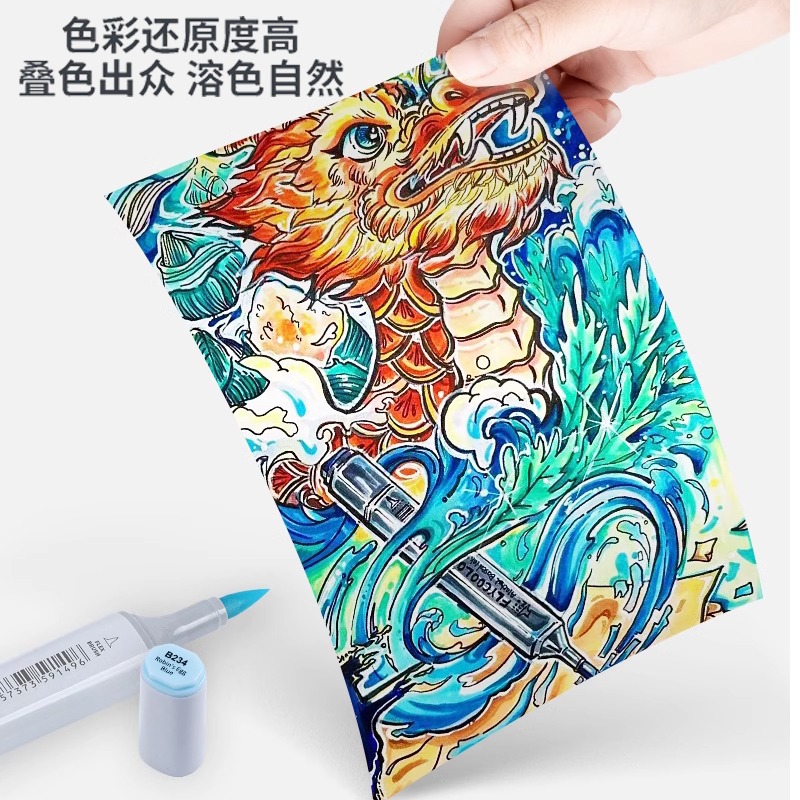 Xiupu Fule Kaler, marcador de cabeza suave de quinta generación, arte de doble cabeza, alcohol, arte a base de aceite, examen de arte para estudiantes