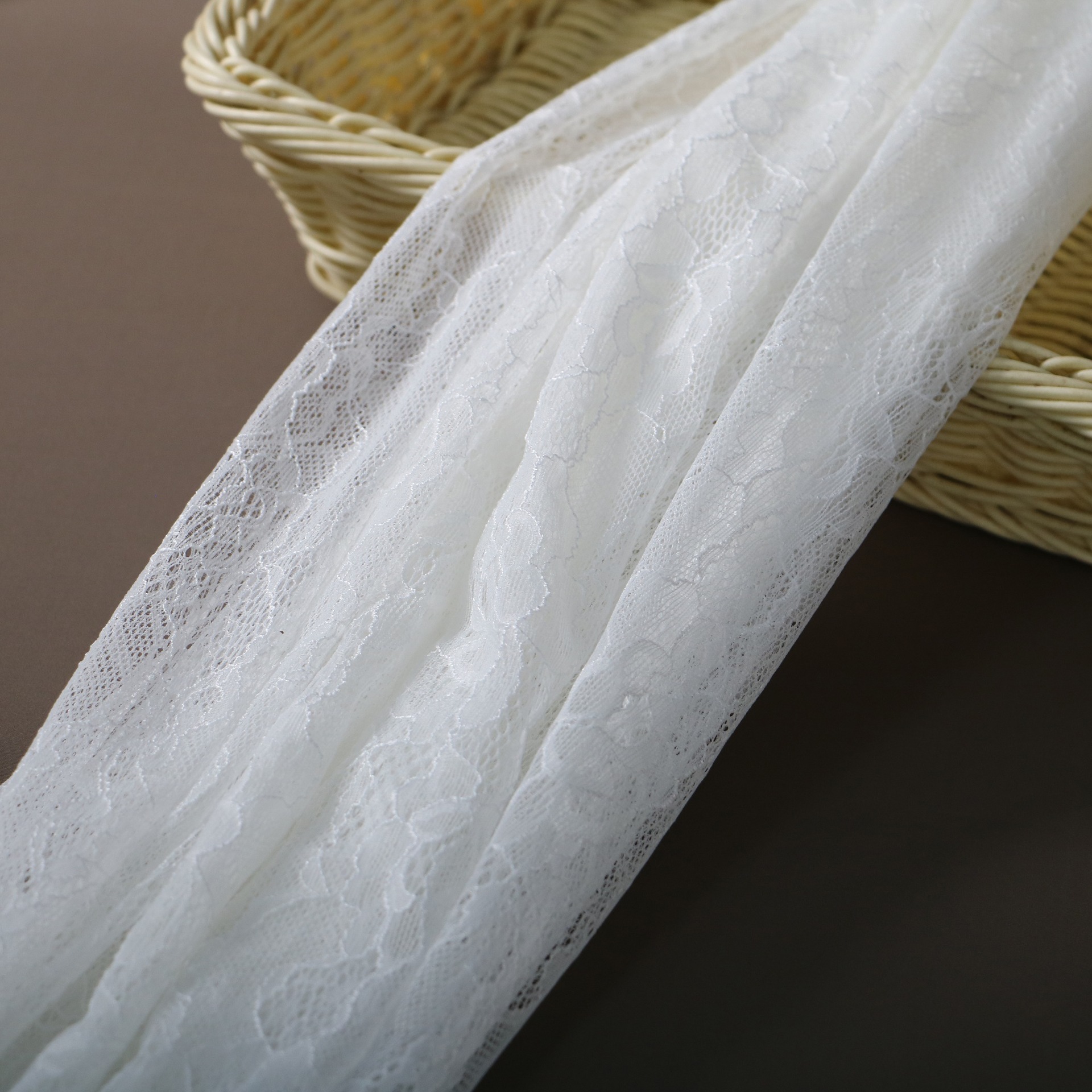 Tejido de encaje elástico, ropa interior, ropa de mujer, tela de ropa, fábrica de encaje de Fujian al por mayor.