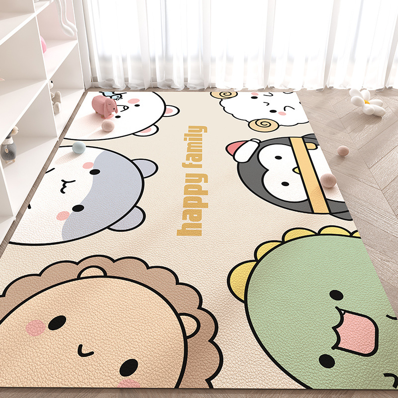 漫画かわいいゲームパッド家庭用拭き取りフリーレザーカーペット裁断可能防水防油リビングカーペット