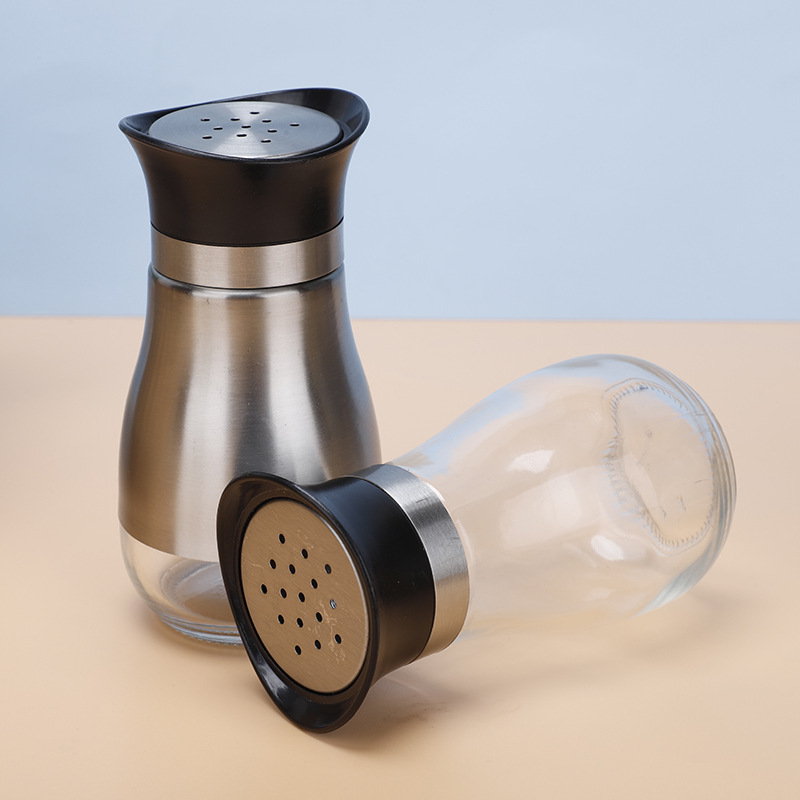 Suministro directo de fábrica botella de condimento vidrio botella de pimienta condimento tarro hogar barbacoa botella de cocina sellada botella de condimento al por mayor