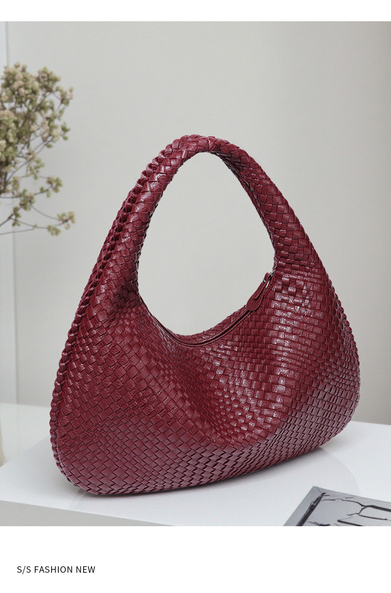 Túi đeo chéo nữ handmade đan dây hình lưỡi liềm, phong cách giải trí, dung tích lớn, đi làm hàng ngày chi tiết 5