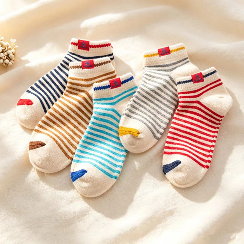 Women's Low-Cut Cotton Socks, College Style, Striped, Korean Cute Thick Thread Anchor Design, Spring and Autumn Trendy Korean Style Socks Women's Low-Cut Cotton Socks, College Style, Striped, Korean Cute Thick Thread Anchor Design, Spring and Autumn Trendy Korean Style Socks