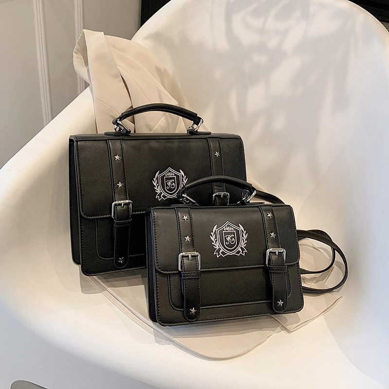 日系復古學生上課手提公文包2023新款時尚休閒雙肩包高級感斜挎包