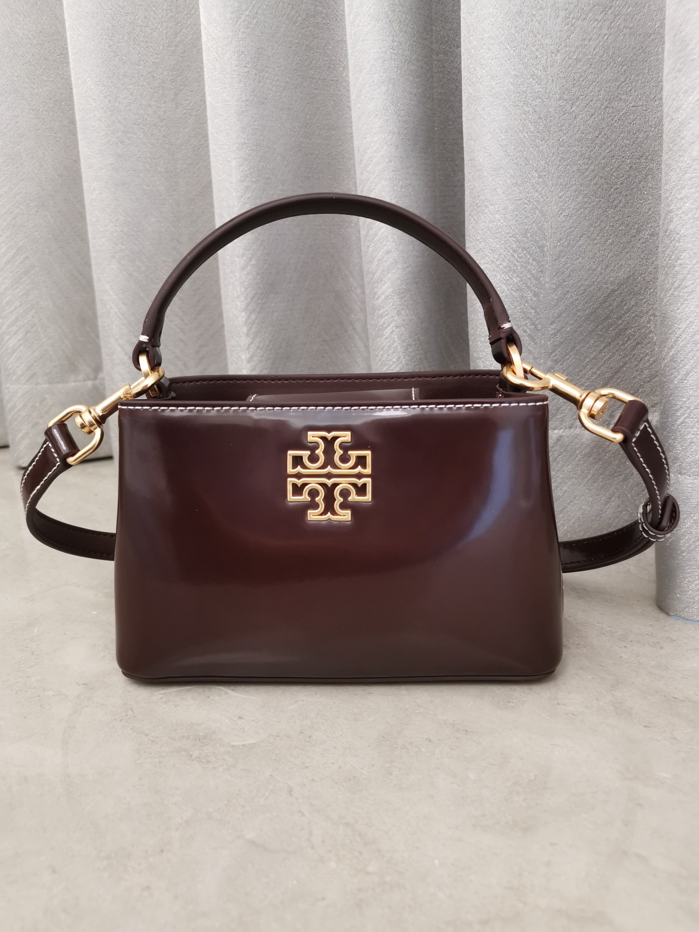 Qadın Patent Dəri Mini Tote Çanta - Diana Modeli