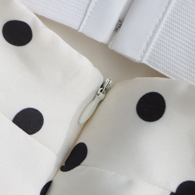 Women's Clothing Women's Hepburn Style Retro Polka Dot Print Slip Dress Waist Cinching Resort Dress Spring For Formal & Casual For Women_ecoleips.com