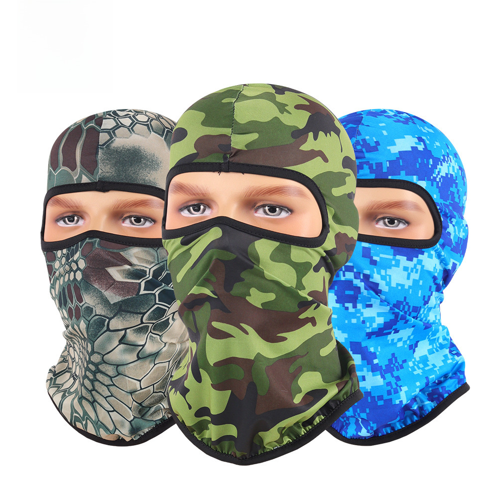 Outdoor Riding Mask Sunscreen Camouflage Headgear Turtleneck Scarf Lycra Face Protection Sun Protection Masked Hat Helmet Liner