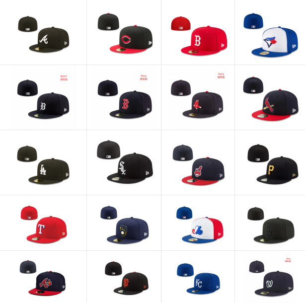 Mlb Baseball Cap Foreign Trade Closed-Back Cap Unisex Hip-Hop Visor Cap Ny Full-Sealed Cap Street Dance Wide-Brimmed Size Cap