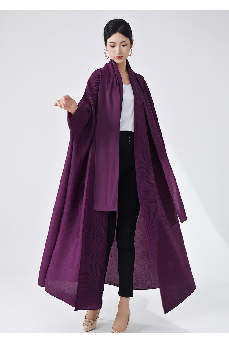 Foreign Trade Arab Clothing, High-end Muslim Women's Loose Plus-size Issey Miyake-style Large Robe Coat For Autumn_ecoleips.com