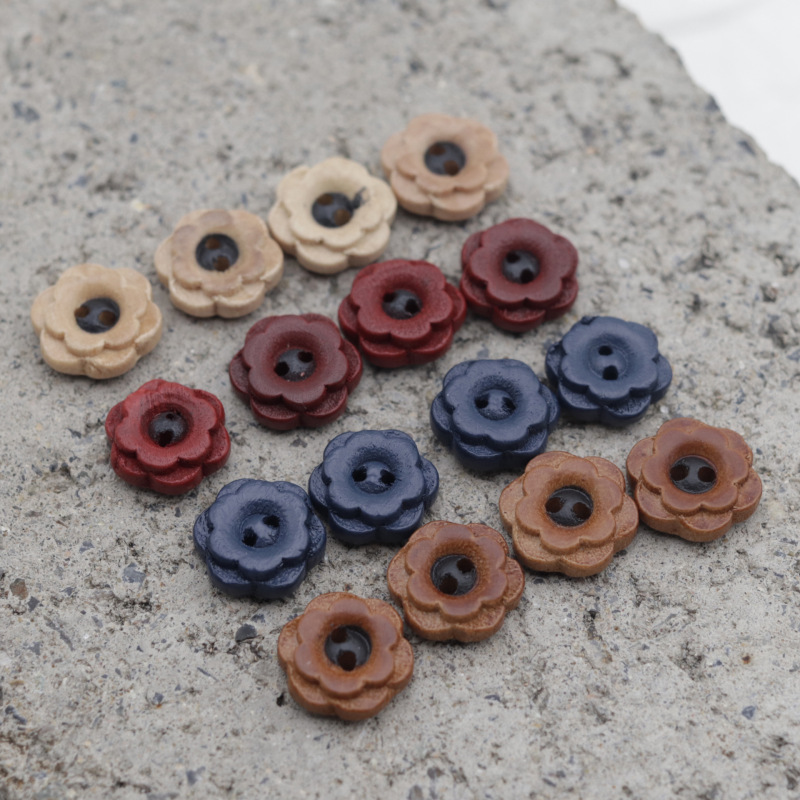 11.5mm Red Plum Blossom Wood Button Children's Clothing Shirt DIY Wooden Button Women's Sweater Cardigan Long Skirt Button 11.5mm Red Plum Blossom Wood Button Children's Clothing Shirt DIY Wooden Button Women's Sweater Cardigan Long Skirt Button