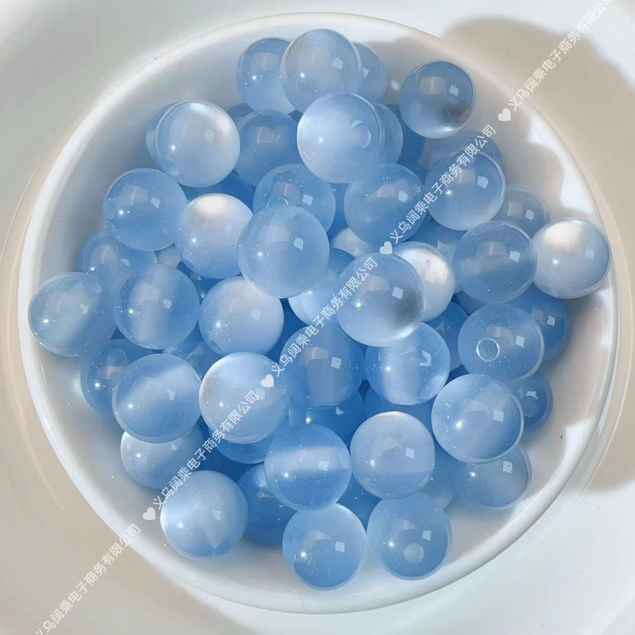 6#Resin cat eye beads blue