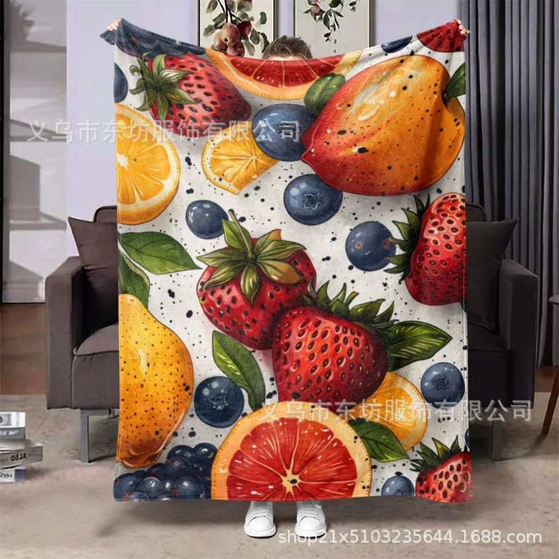 Прохладный летний фруктовый теплый и удобный фланелевый одеяло подходит для всех сезонов