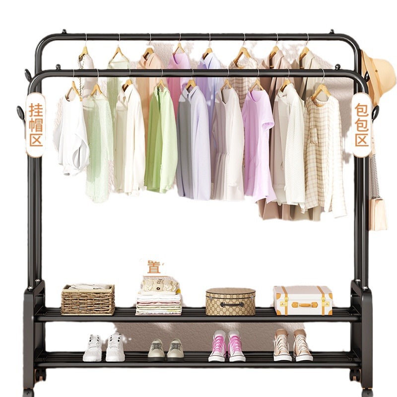 Tendedero de Ropa Plegable Móvil para Balcón y Dormitorio - Perchero de Pie para Hogar