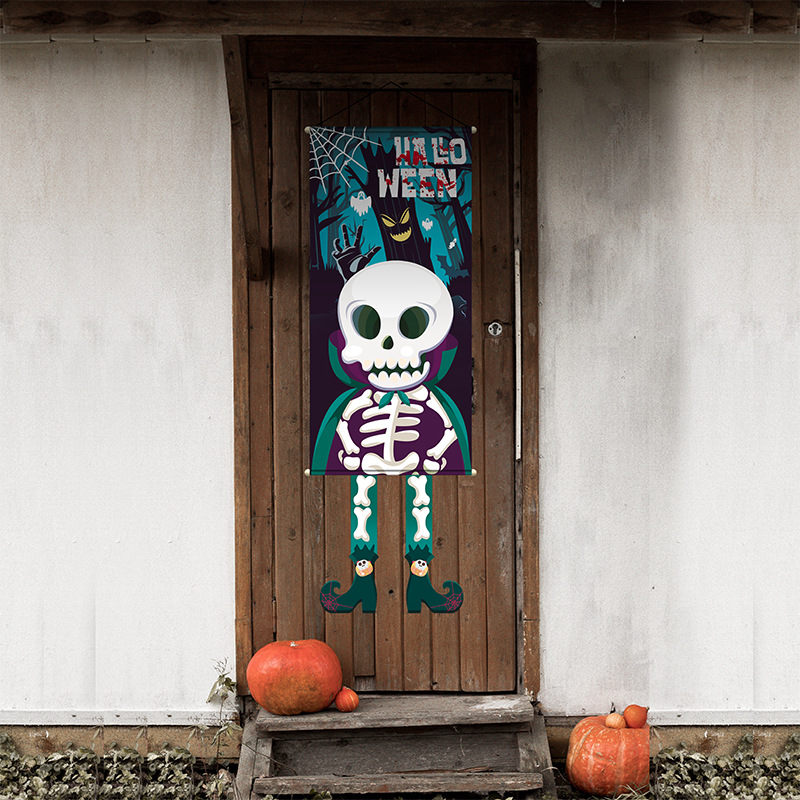 Transfronteriza nuevas decoraciones de Halloween enano adornos de calabaza suministros de fiesta Halloween puerta colgante de tela al por mayor image 12