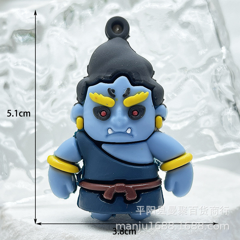 Langlangshan Leprechaun colgante de llavero de dibujos animados Langlangshan Leprechaun muñeca caja ciega muñeca de pegamento suave viaje al oeste muñeca