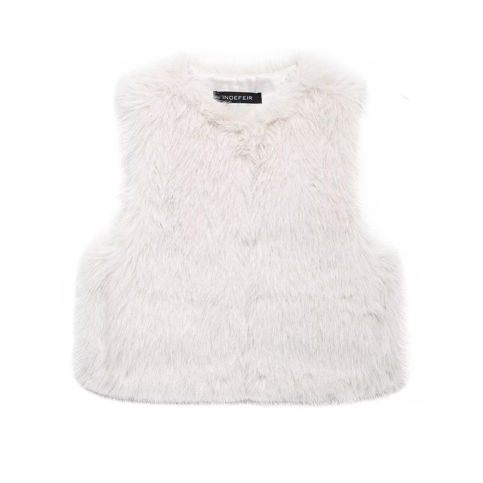 Damenbekleidung 2024 Herbst und Winter neue Mode Pelzeffekt kurze Weste_voghion.com