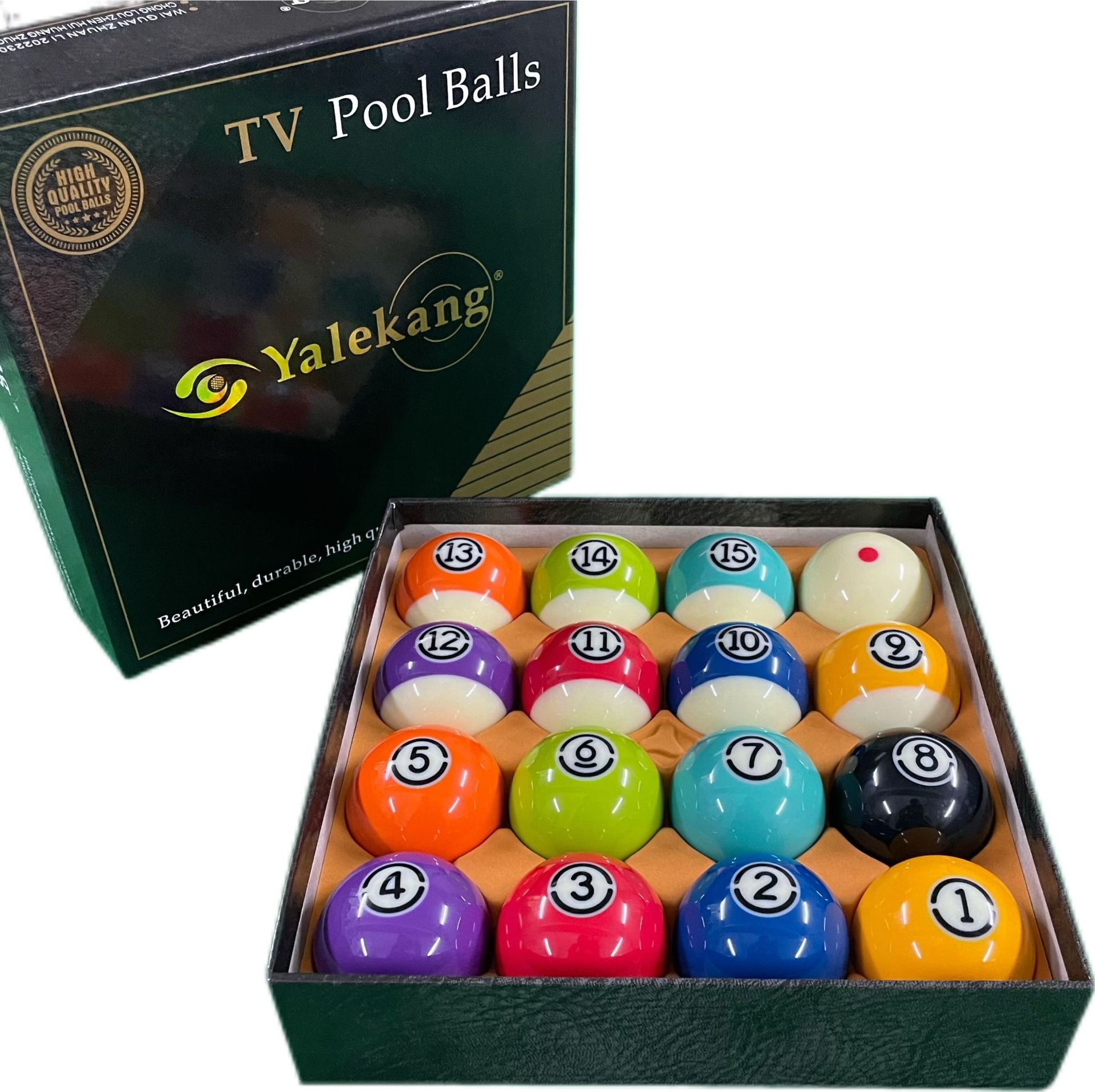 Yalokang Black King Kong Tv Crystal Ball American Mid-Eight Billiards Standard 5.7 Large 16 Color Balls