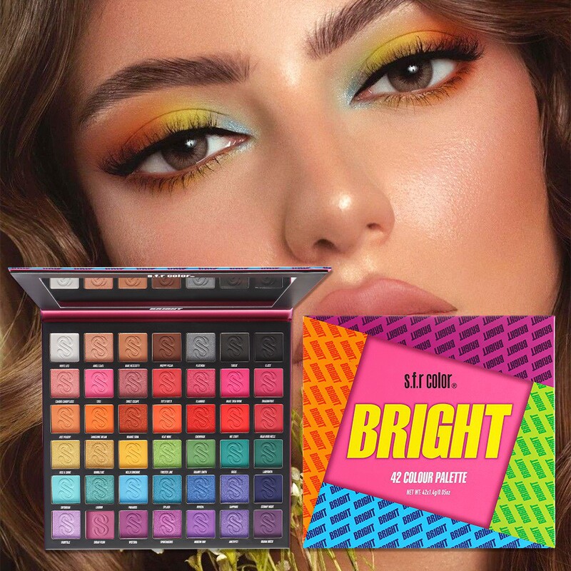 S.F.R Colorful 42-Color Eyeshadow Matte Pearlescent Rainbow Color Series Colorful European and American Makeup Eyeshadow Palette for Beginners