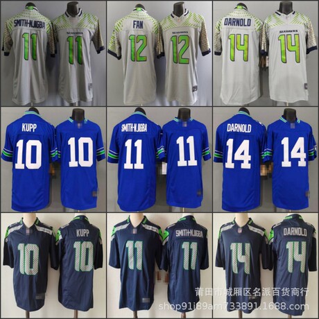 New NFL Football Wholesale Seahawks Jersey #12 #10 #11 Short Sleeve Jersey