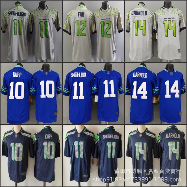 Nfl New Football Wholesale Seattle Seahawks Jersey Number 12, 10, 11 Short-Sleeved Jersey