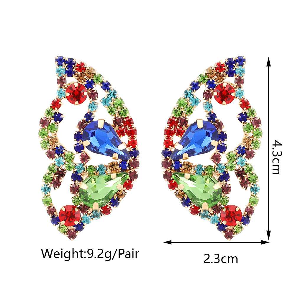 24g Weight Ear Studs Classification 1 Pair Simple Style Butterfly Glass Women's Ear Studs
