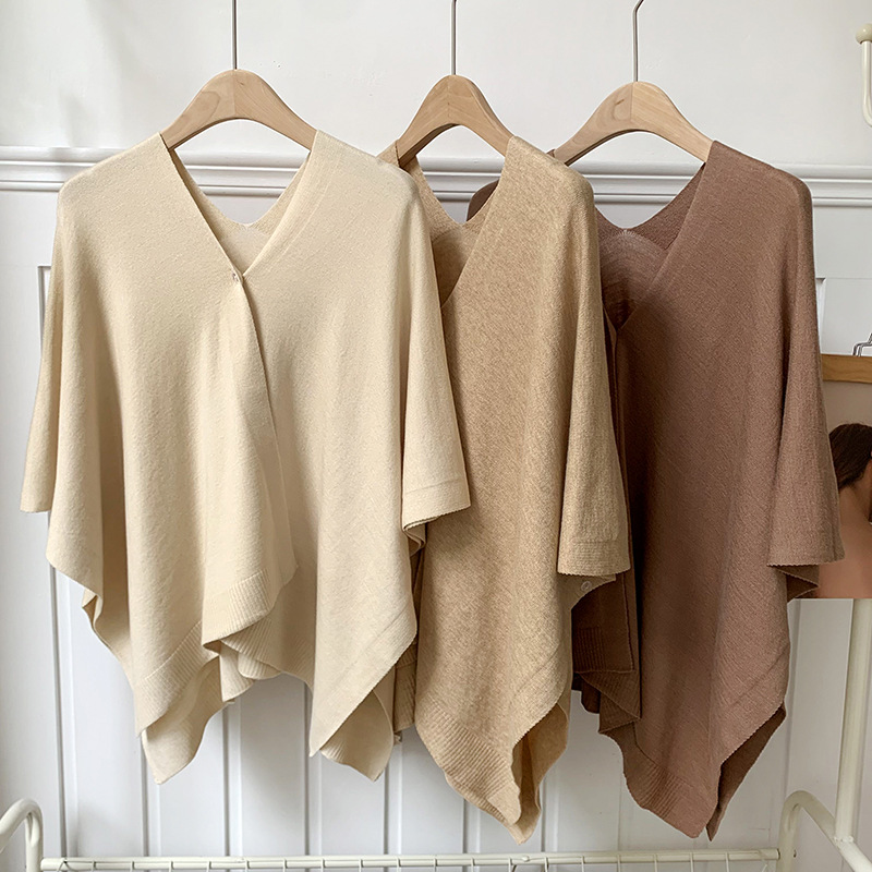 Mantón de protección solar capa larga de todo fósforo cárdigan de punto de moda mujer aversión a la piel blusa de estilo occidental de verano fino turismo color sólido